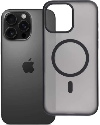 Dėklas Oem Case for iPhone 16 PRO MAX Flexline Mag Cover compatible with MagSafe juodas