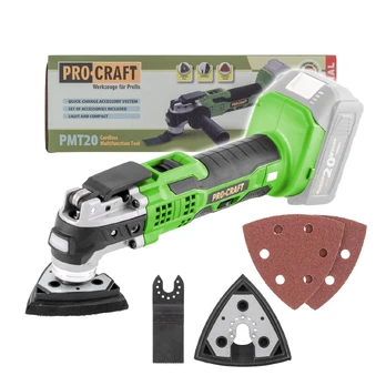 Akumuliatorinis daugiafunkcinis šlifuoklis ProCraft PMT20bb, 20 V, (be akum. ir krov.)