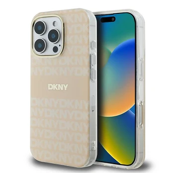 DKNY DKHMP16XHRHSEP iPhone 16 Pro Max 6.9" rožinis/pink hardcase Repeat Texture Pattern With Stripe