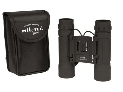 Mil-Tec Kompaktiški žiūronai 10x25, JUODI