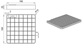 EG157 grotelės "Mesh". šiurkšč. L15