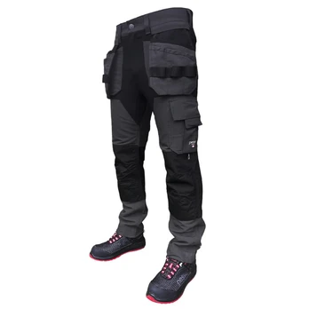 Darbinės kelnės su kišenėmis įrankiams Titan Flexpro, juoda/pilka C44, Pesso