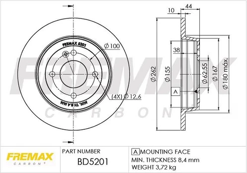 Stabdžių diskas FREMAX BD-5201