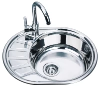 Nerūdijančio plieno plautuvė D5745P kairė 0.8 mm su sifonu kaina