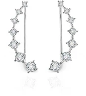 Beneto Sidabrinis longitudinal earrings with clear crystals AGU2712 kaina