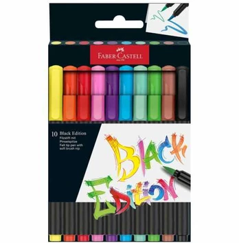 Faber-Castell - Brush pen Black Edition set (10 pcs) (116451)
