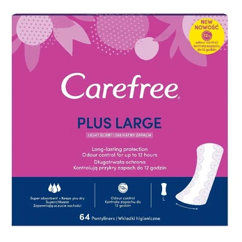 Carefree Plus Large Panty Liners Light Scent 64vnt.