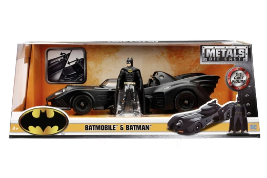 Žaislinis automobilis Metals Die Cast Batmobile and Batman, juoda sp.