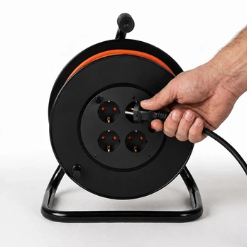 Extralink Powerlink | Reel extension lead | 30m, 4 sockets, earthed