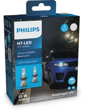 Philips Ultinon Pro6000 Boost LED H7 ECE +450% - Sæt
