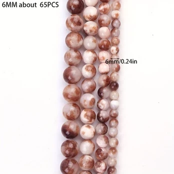 Akmeniniai karoliukai, 6mm/About 65pcs