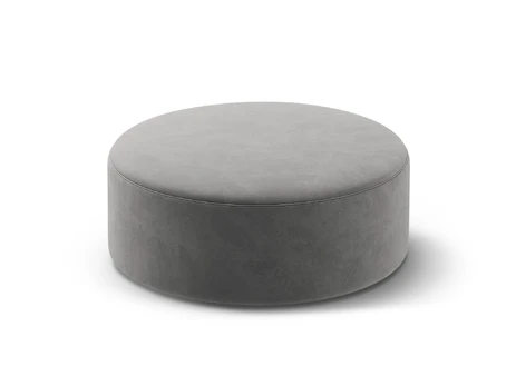 Velvet Pouf, "Dia", 1 Seat, 90x90x35, Grey