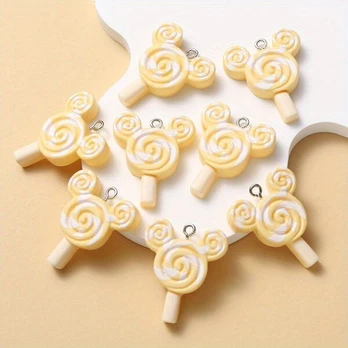 Dervos pakabukas, 8PCS Brown Lollipop Charms