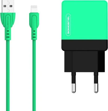 Telefono įkroviklis Somostel SMS-A53, 2 x USB, žalia sp., 10 W