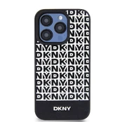 Dėklas DKNY PU Leather Repeat Pattern Bottom Stripe MagSafe Case for iPhone 14 Pro Max Juodas kaina