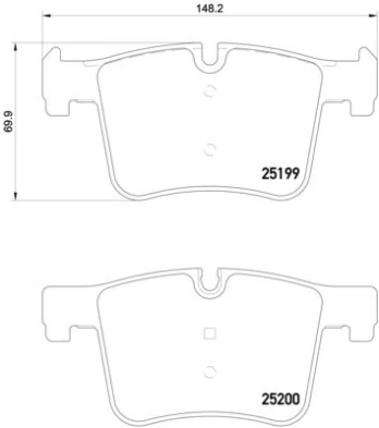 Stabdžių trinkelių rinkinys, diskinis stabdys BREMBO P06075