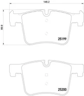Stabdžių trinkelių rinkinys, diskinis stabdys BREMBO P06075 kaina