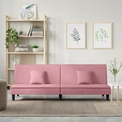 Sofa-lova, rožinės spalvos, aksomas kaina