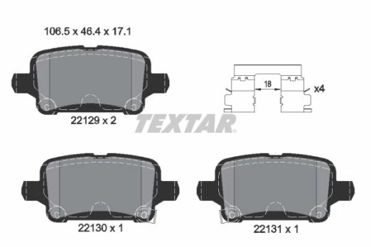 TEXTAR 2212901 Brake pad set