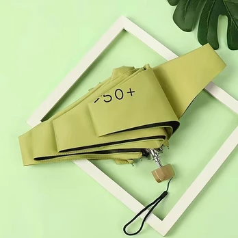 Moteriškas kompaktiškas sulankstomas skėtis, Five Fold - Matcha Green