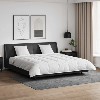 Žiemos antklodės komplektas su pagalve 3 pcs Balta 200 x 200 cm