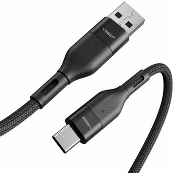 VEGER cable USB to Type C 5A 2,0 AC03 1,5m juodas