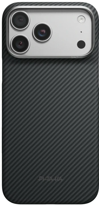Dėklas Burga Pitaka Edge Case, Juodas/Pilkas Twill – iPhone 18/17 Pro Max