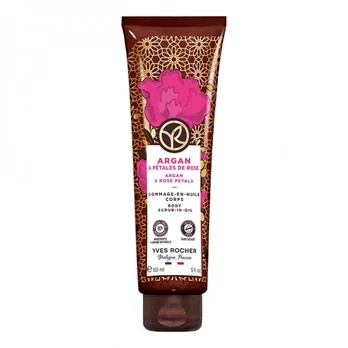 YVES ROCHER ARGAN & ROSE PETALS kūno šveitiklis, 150 ml