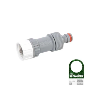 Pressure reduction iki 1.0 BAR with 3/4" female thread, mesh filter and hose nipple.