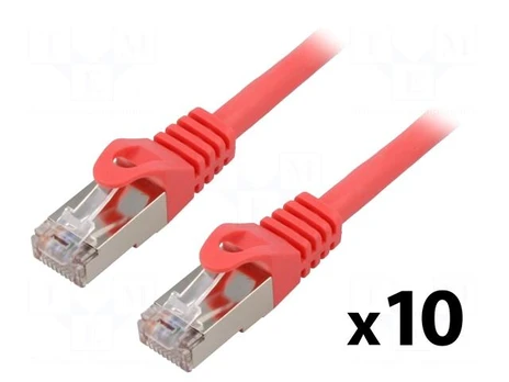 Patch cord | RJ45 plug,both sides | F/UTP | 6 | stranded | CCA | PVC | red