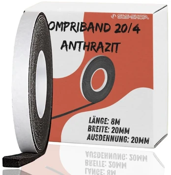 S&s-shop Lipni sandarinimo juosta 8m, 20/4 anthracite
