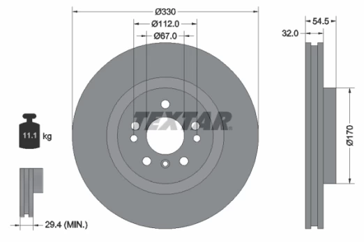 TEXTAR 92260405 Brake Disc