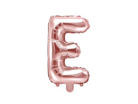 Folinis balionas Raidė "E" 35 cm, rožinis/auksinis