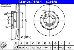 ATE 24.0124-0128.1 Brake Disc
