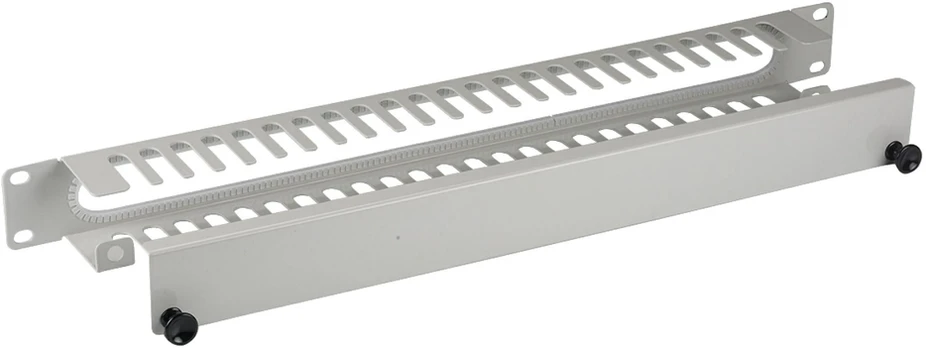 EFB 19" 1HE Kabelführungspanel mit Abdeckung, RAL7035
