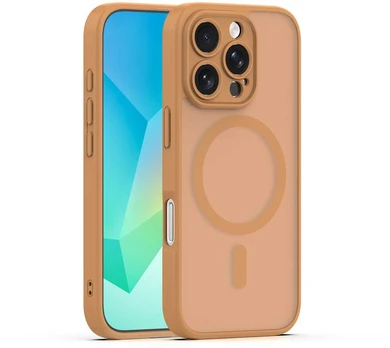 Dėklas Telforceone Mag Matt case for iPhone 16 Pro 6,3' ruda camera protection