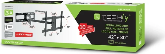 Techly LED/LCD-Halterung fĂĽr 42-80" schwarz