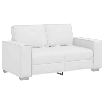 Balta 120 cm Dvivietė sofa iš dirbtinės odos