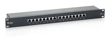 Equip 16-Port Cat.6 Shielded Patch Panel, Juodas kaina