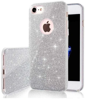 Dėklas Telforceone Glitter 3in1 case for iPhone 17 6,3' sidabrinis