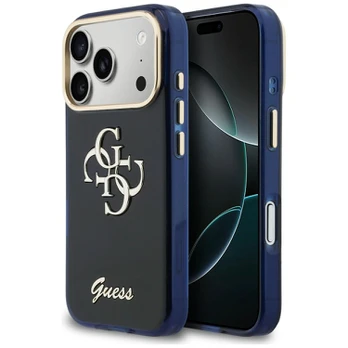 Dėklas Guess IML 4G Script Metal Logo Case for iPhone 17 Pro Max Mėlyna
