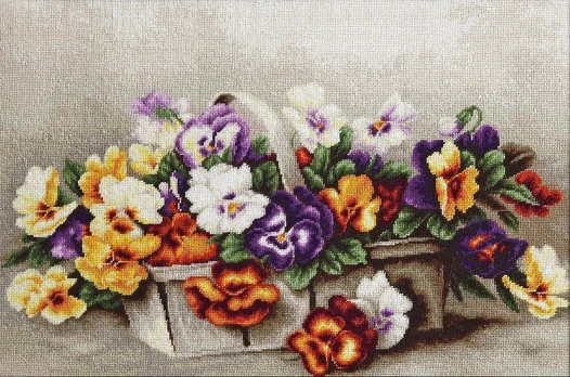 Basket of pansies SB503