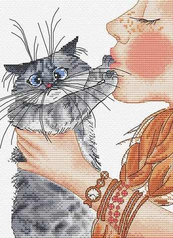Siuvinėjimo kryželiu rinkinys „Touch-me-not“, 14,5x20 cm, SANN-40