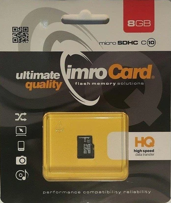 IMRO atminties kortelė Micro SD 8GB 100MB/s class10 UHS I