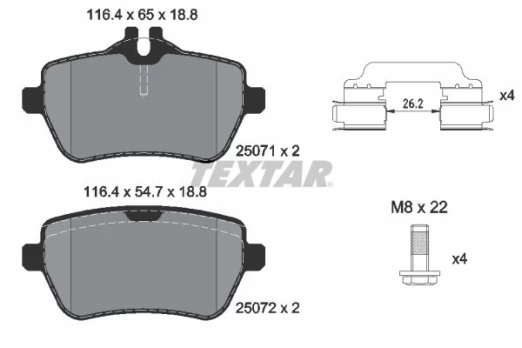 TEXTAR 2507101 Brake pad set