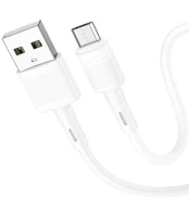 Baltas USB-A - MicroUSB 2.4A 100cm laidas "Hoco X83"