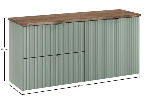 Vonios baldų komplektas Line Reed Green, 120 cm