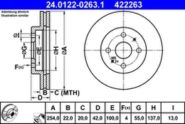 ATE 24.0122-0263.1 Brake Disc