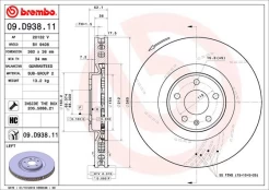 BREMBO 09.D938.11 Brake Disc kaina