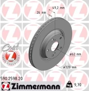 Stabdžių diskas ZIMMERMANN 590.2598.20 kaina